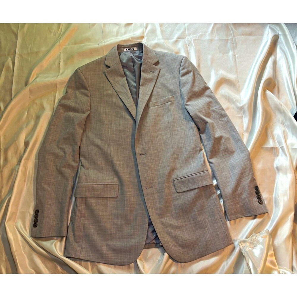 DKNY Mens Gray Blazer Suit Jacket Sport Coat Two Button Notch Lapel Lined